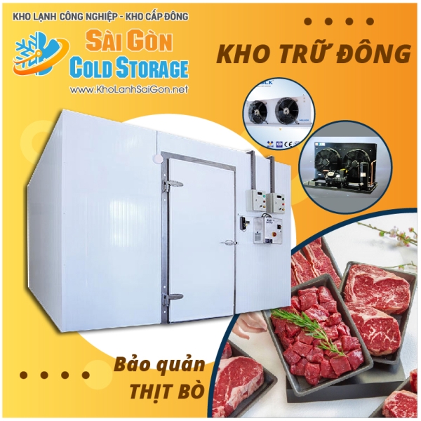 Kho lạnh bảo quản thịt bò - Kho Lạnh Sài Gòn - Công Ty TNHH Thương Mại Dịch Vụ Cơ Điện Lạnh Nguyễn Khánh